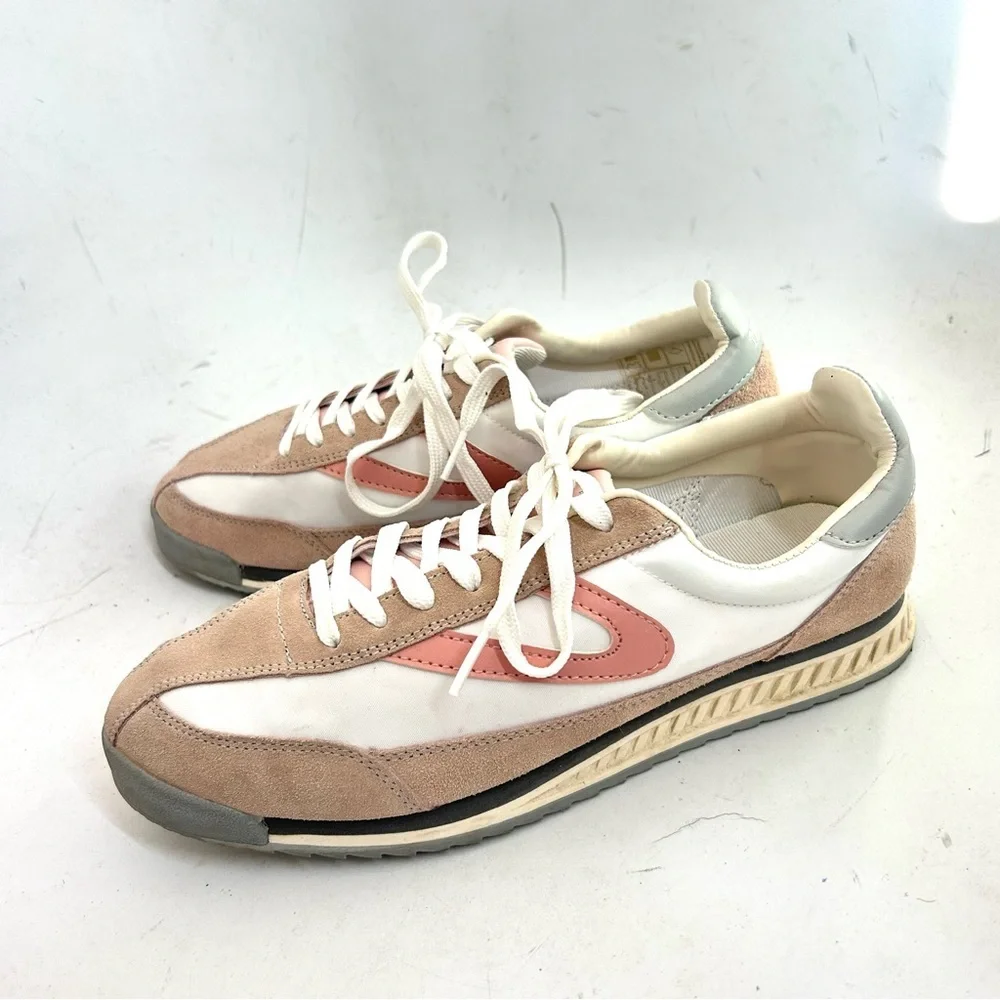 Tretorn Rawlins Retro Casual Jogger Sneakers in Blush White Size Women’s 9 EUC